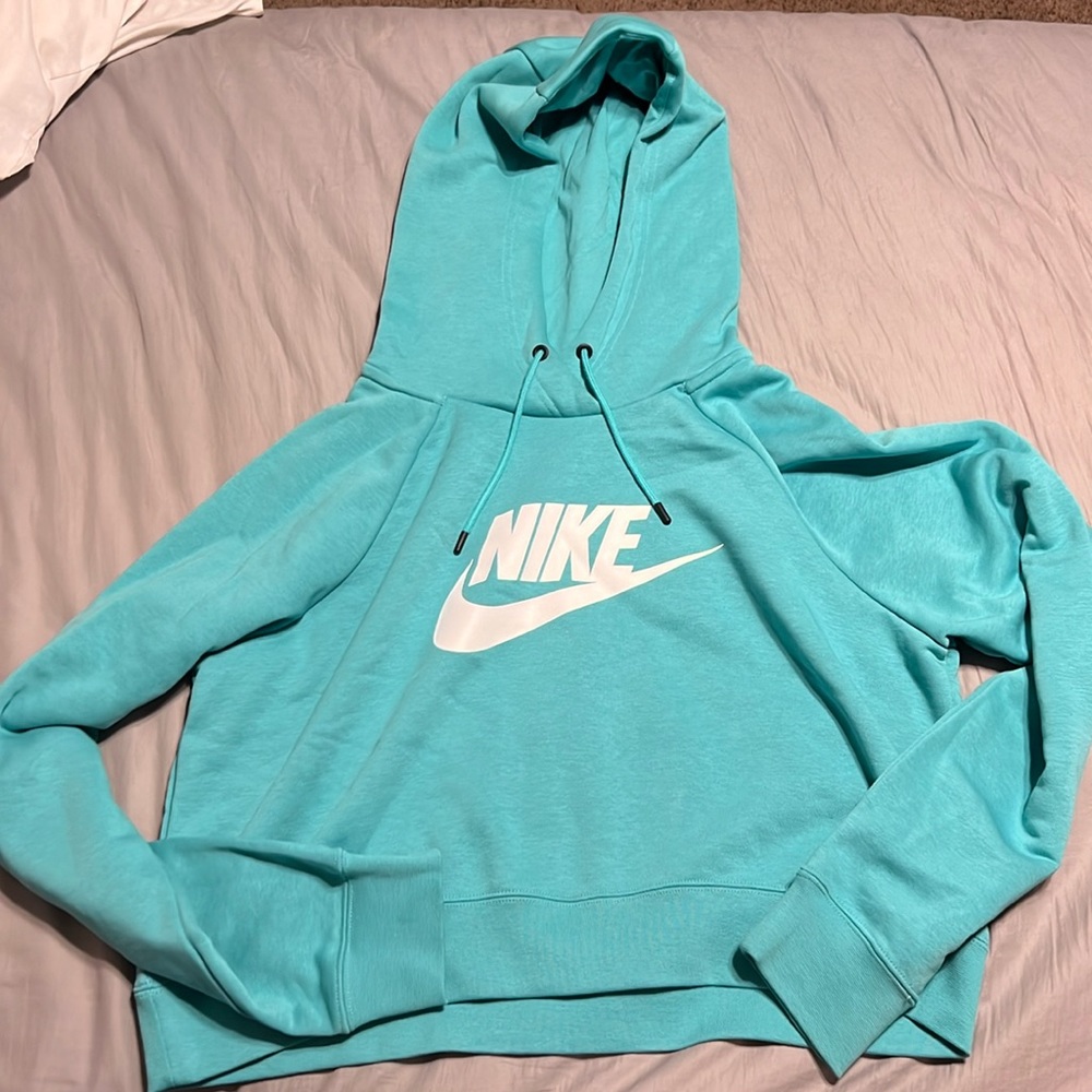 Nike large teal cropped sweatshirt